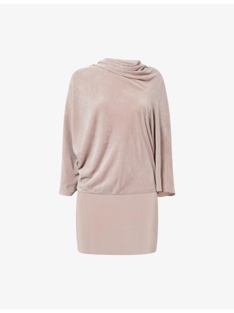 Rick Owens Draped Velvet Silk-Blend Top
