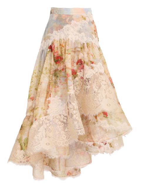 Zimmermann LUMINOSITY LACE SPLICED SKIRT