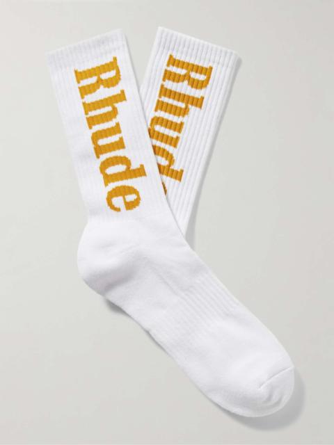 Rhude Ribbed Logo-Jacquard Cotton-Blend Socks