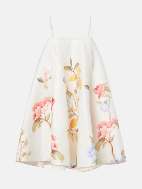 LEO LIN Caitlin floral linen-blend minidress