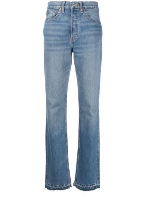 RE/DONE ankle-slit high-waisted jeans