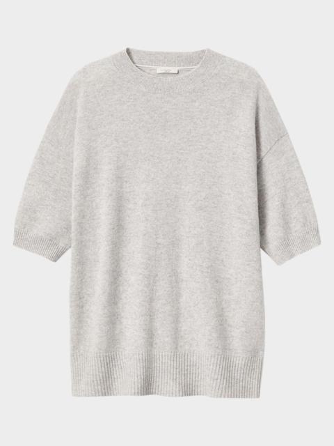 Lafayette 148 New York Oversized Elbow-Sleeve Cashmere Sweater