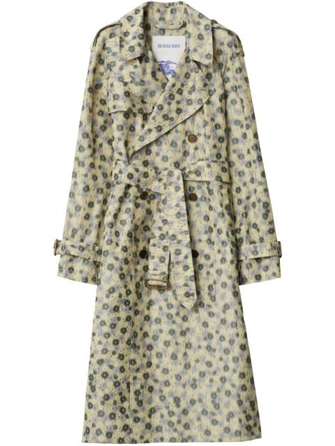 Burberry long daisy-print trench coat