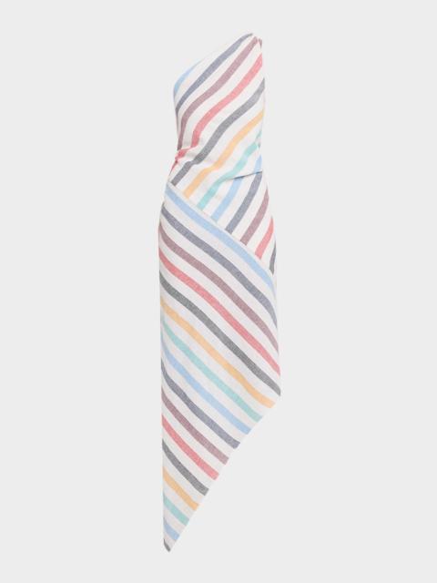 JBQ Mena Asymmetric Striped Dress