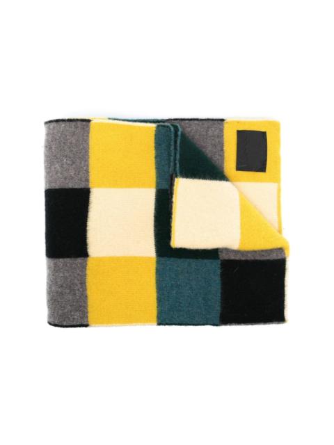 square-print wool scarf