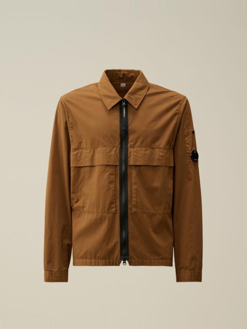 Organic Gabardine Zipped Utility Overshirt