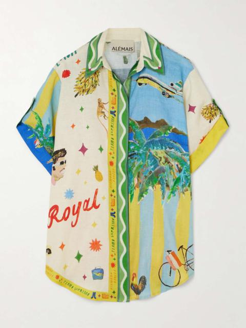 + Adam Lester All Aboard printed linen shirt