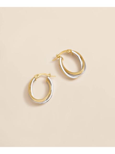 Brooks Brothers 14k Yellow-White Gold Hoop Earrings