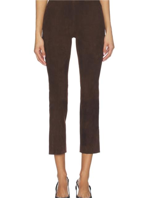 Suede Split Hem Crop Pant