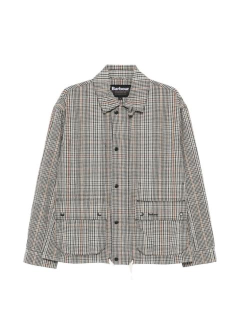 Barbour plaid-pattern drawstring-hem coat