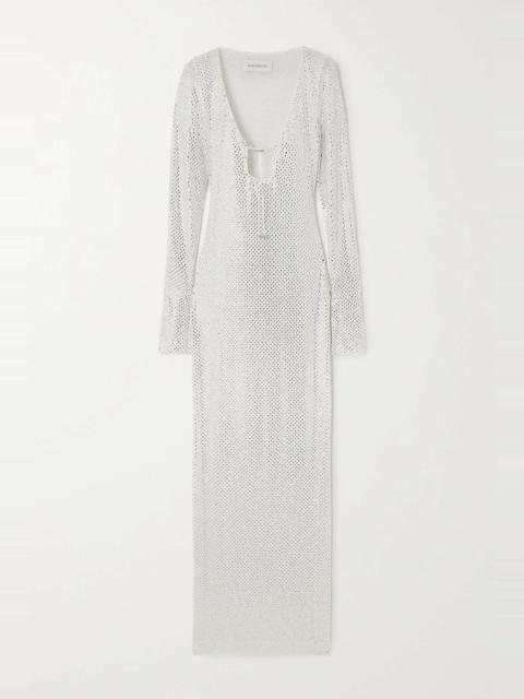 16ARLINGTON Solaria crystal-embellished mesh maxi dress