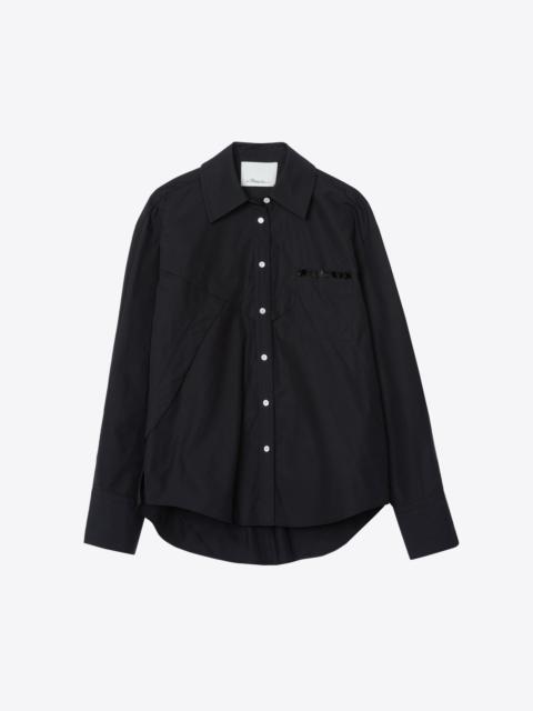 3.1 Phillip Lim Poplin Oversize Shirt with Embellished Pockets