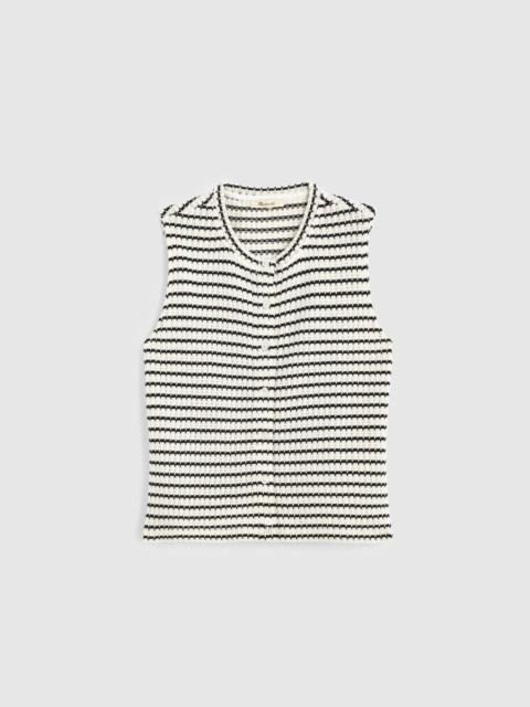 Madewell Textured-Knit Button-Front Shell Top