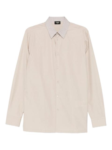 FENDI Fendi Striped-collar Cotton Shirt