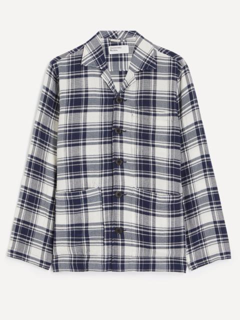 Universal Works Navy Texture Plaid Cancun Chore Jacket