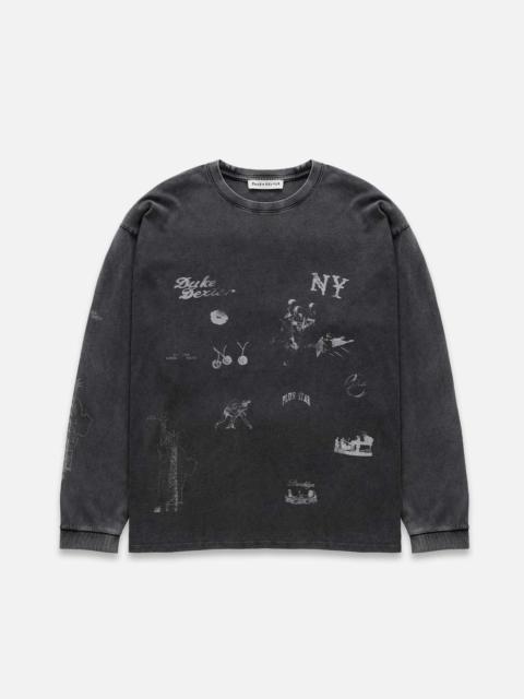 DUKE + DEXTER NY Sketch Washed Grey Long Sleeve Top
