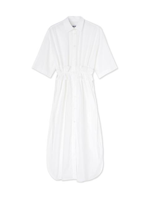 MSGM Poplin cotton chemisier dress with ruffled details