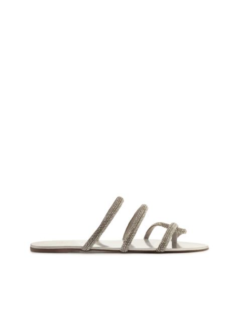 SCHUTZ Phoebe Metallic Nappa Leather Sandal