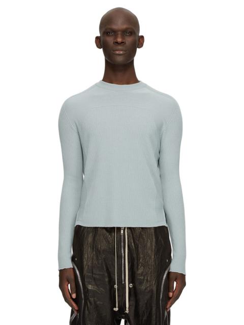 Rick Owens Blue Porterville Ribbed Geo Sweater