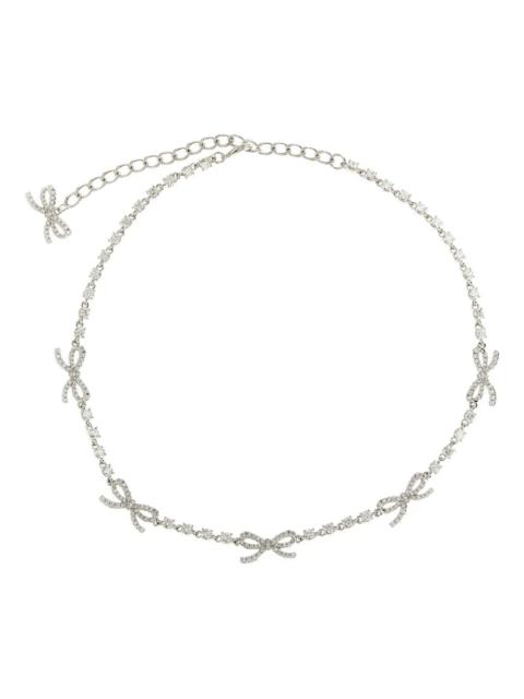 self-portrait Self-portrait Crystal-bow Necklace
