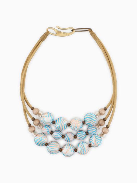 GIORGIO ARMANI Choker necklace with covered spheres