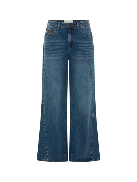 ONE TEASPOON Cruisers Mid Waist Bootcut Flare Denim Jeans - Rodeo Blue