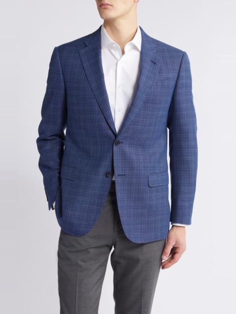 Emporio Armani Textured Basket Weave Wool Sport Coat in Blue at Nordstrom