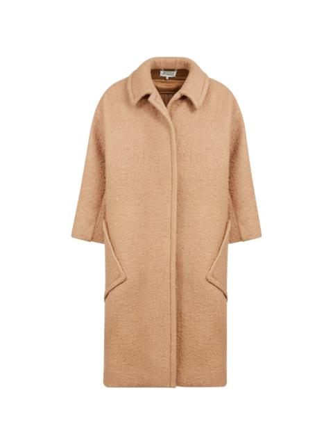 oversized effect bouclé mohair coat