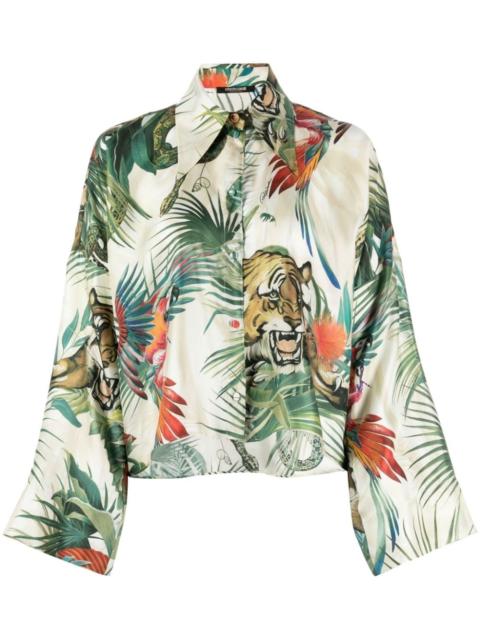 Roberto Cavalli graphic-print silk shirt