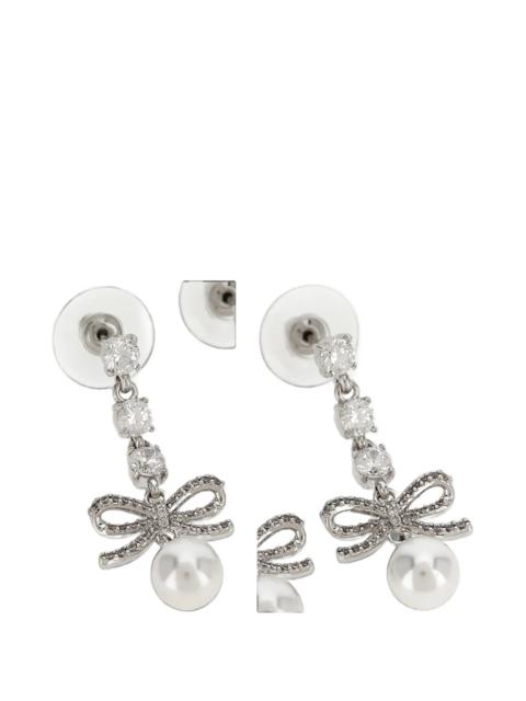 self-portrait Self-portrait Bow Crystal Charm Earrings