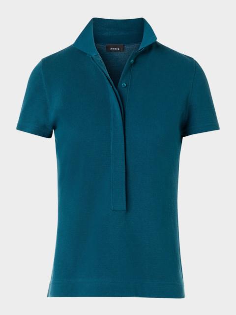 AKRIS Cotton Pique Short-Sleeve Polo Shirt