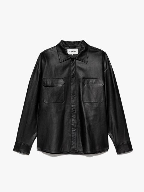 FRAME Leather Shirt in Noir