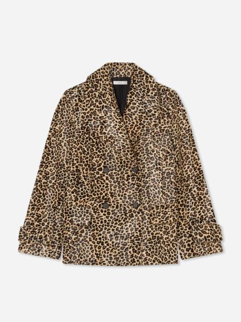 GUCCI Double Faced Leopard Peacoat in Calf Hair