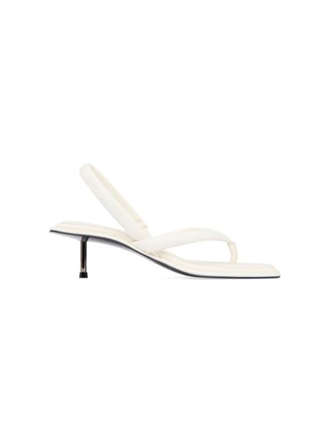 ST. AGNI Leather Slingback Thong Sandals white