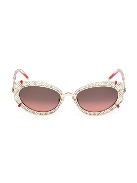 Christian Louboutin Women's Dolly 54MM Oval Sunglasses - Gold Red