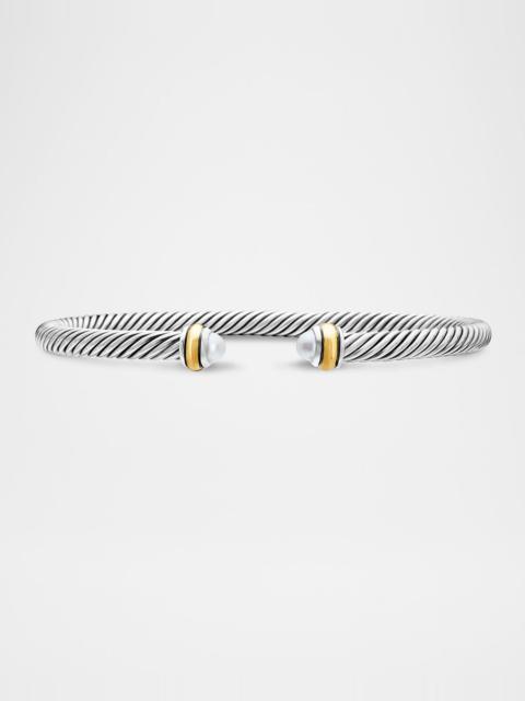 DAVID YURMAN Cable Bracelet with Gemstone in Silver with 18K Gold, 4mm