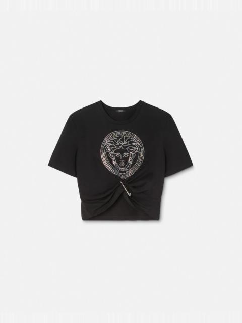 VERSACE Crystal Medusa Crop T-Shirt