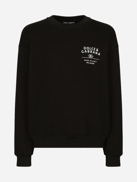 Round-neck sweatshirt with embroidery