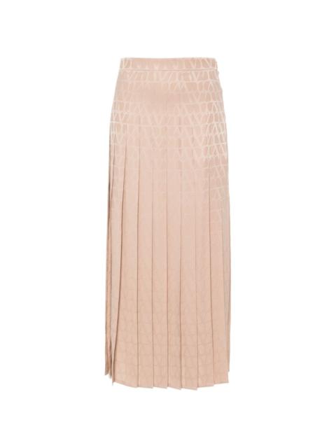 Valentino pleated silk skirt