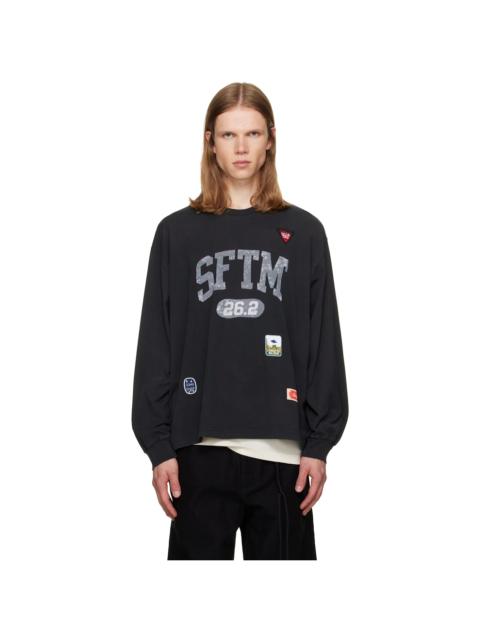 Song for the Mute Black 'SFTM 26.2' Drape Crew Neck T-shirt