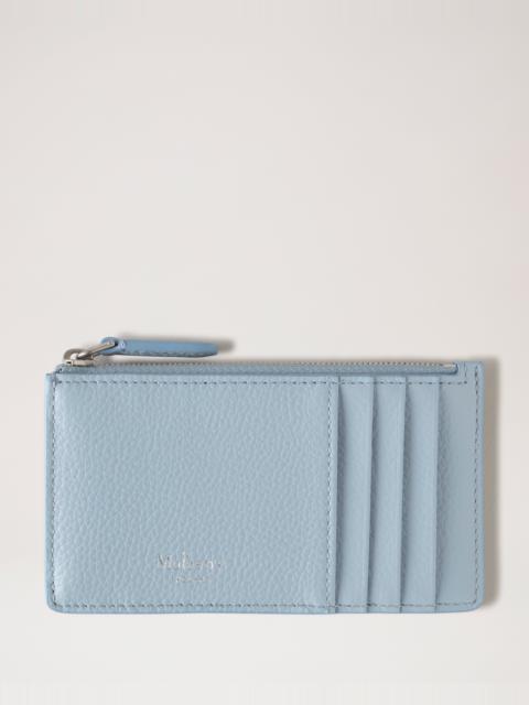 Mulberry Continental Long Zipped Card Holder Poplin Blue Small Classic Grain