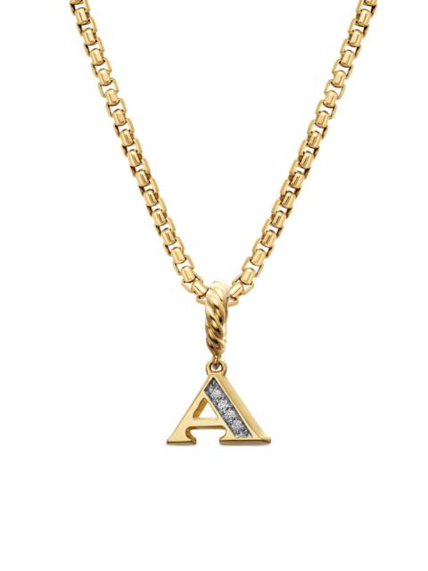 DAVID YURMAN Women's Pavé Initial Pendant in 18K Yellow Gold - Initial A
