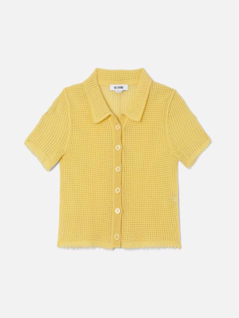 RE/DONE Amelia Cashmere Polo - Dandelion