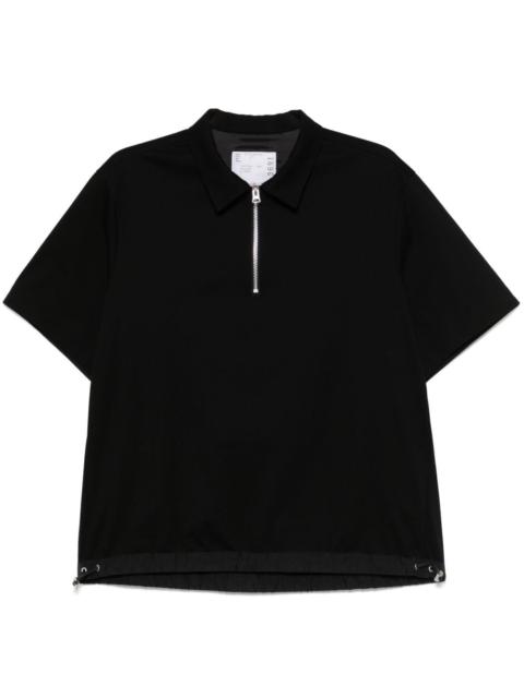 sacai half zip-up polo shirt