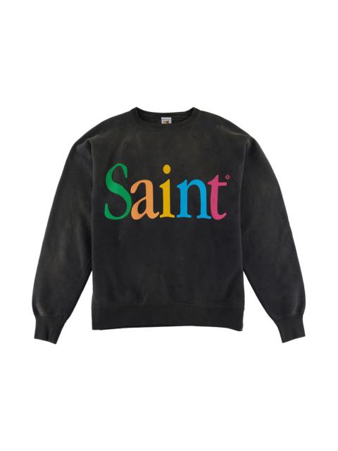 SAINT M×××××× Saint Mxxxxxx Colorful Saint Crewneck Sweatshirt Vintage Black