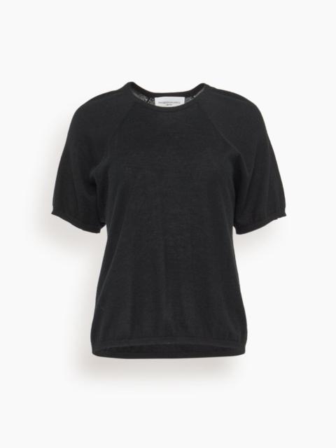 BRANDON MAXWELL The Lee Classic Cashmere Tee in Black