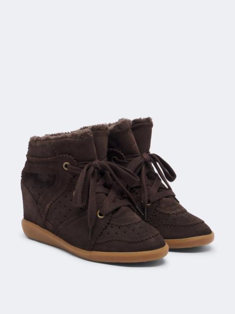 Isabel Marant Bobby shearling-lined suede wedge sneakers