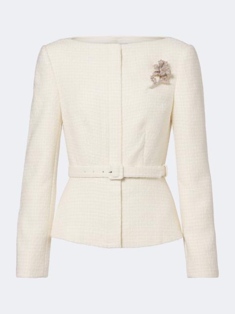 ROLAND MOURET Belted embellished bouclé jacket