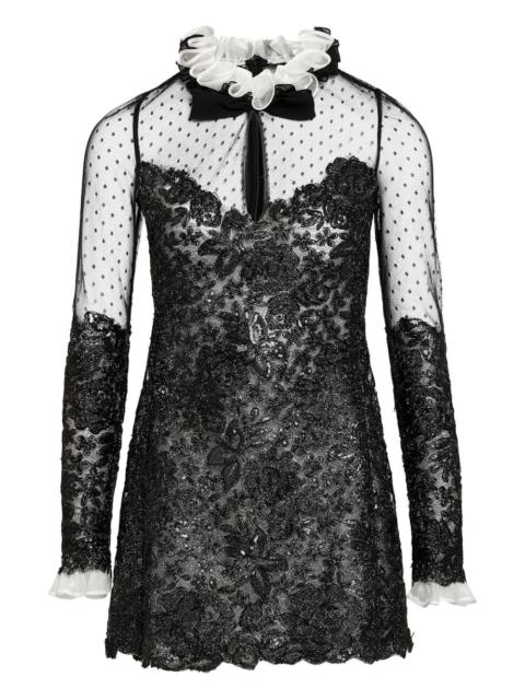 GIAMBATTISTA VALLI embroidered ruffled-collar dress