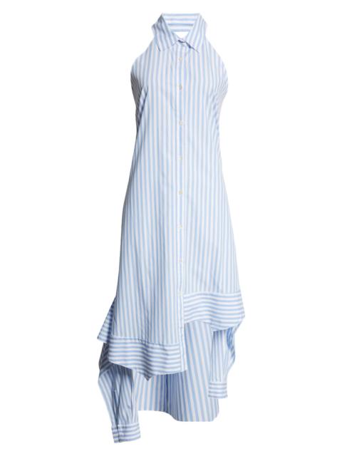 MONSE Asymmetric Deconstructed Halter Dress in Blue/Ivory at Nordstrom